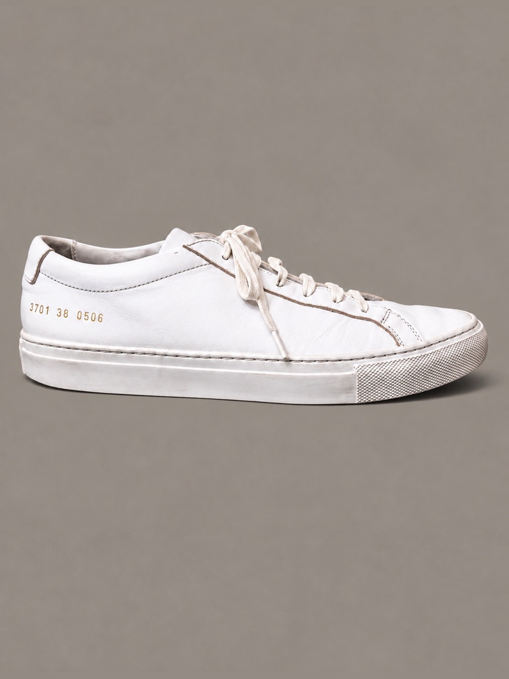 Common Projects Original Achilles Low White Leather Sneakers Sz 38 US 8